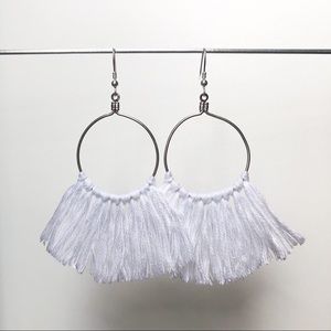 Cute hoop tassel earrings